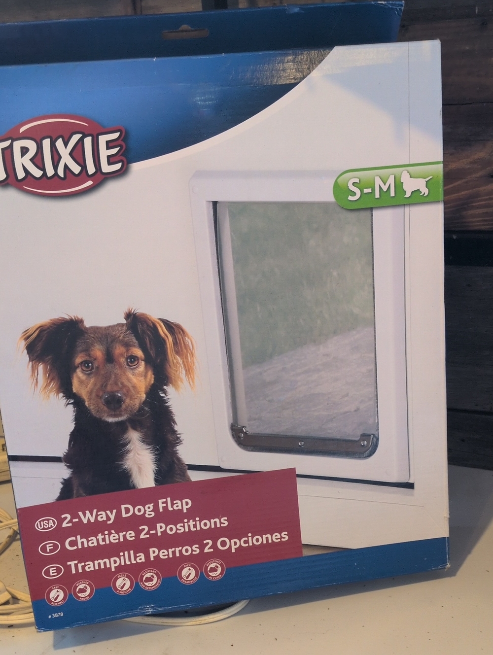 Trixie White 2-Way Dog Flap (S-M) - Easy Pet Access